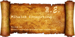 Mihalek Ernesztina névjegykártya